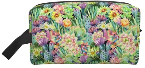 Toiletry Bag for Men Women, Watercolor Blooming Cactus Travel Toiletry bag Cosmetic bag, Hanging Toiletry Bag Shaving Bag for Travel Accessories