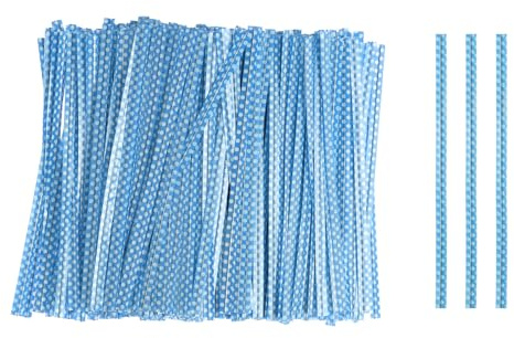 QUARKZMAN 500 Piezas Bolsa Twist Ties 4 Reutilizable Plástico Twist Ties Alambre Lazos para Fiesta Pan Dulces Pastel, Azul Claro
