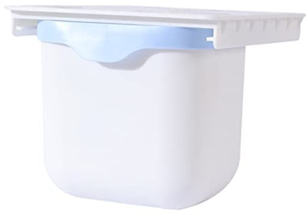 MAGICLULU Dresser Holder Drawer-type Waste Collection Box Plastic Tabletop Storage Bin Hidden Garbage Container for Office Desk Under-table Use Blue