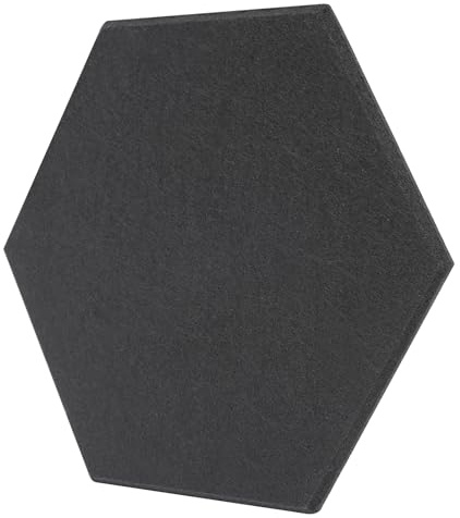 12 Stück Akustikpaneele, Selbstklebend Sechseckig 9mm Dicke, 30cmx35cm Akustikschaumstoff Schallabsorber Wandpaneele Schallschutz Akustikplatten für Studio, Büro, Wand (Dunkelgrau)