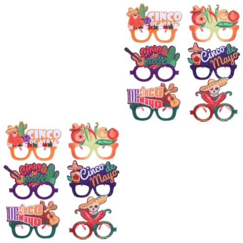 DECHOUS 12pcs Mexican Themed Party Glasses Photo Props Fiesta Decor Adult Party Decor Lightweight
