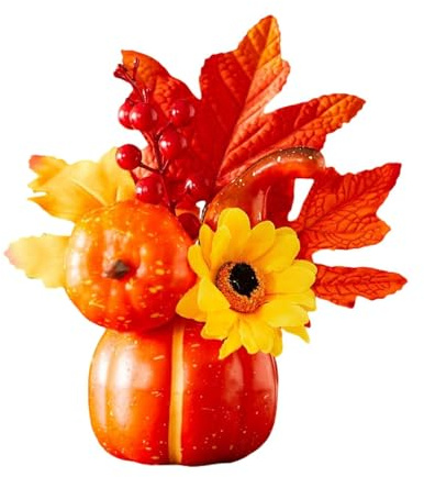perfk Decorazione autunnale con zucca di Halloween, finta zucca ornamentale, decorazione del Ringraziamento per, scrivania, tavolo, centrotavola, Style E