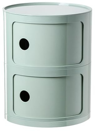 Comodino rotondo moderno con cassetti, piccolo armadio portaoggetti con porta scorrevole, tavolo ausiliario per soggiorno, camera da letto, bagno, ufficio, colore chiaro