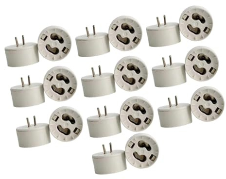 Jiuvaso Convertitore di base per lampada MR16 a GU10 da 10 pezzi, sostituisce, facile installazione, adattatore per base luminosa, portalampada con attacco