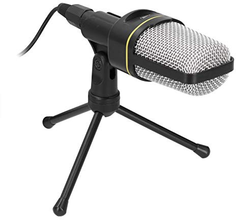FILFEEL Microfono Professionale a Condensatore da Studio Omnidirezionale con Treppiede da Tavolo per Podcasting e Streaming (BLACK)