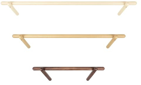Natural Goods Berlin 1x ASKA Kleiderstange Für Die Wand - Kleiderstange Aus Holz Handtuchhalter Eiche - Handtuchhalter Holz Wand - Garderobe Wandmontage - Hängestange Stabil - Wandstange 90 x 30 cm