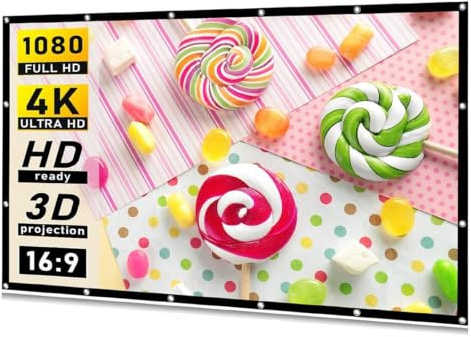 duk till projektor Projektorskärm Vit Mindre veck | För utomhusfilm(120 inch)