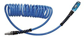 ewo Druckluft-Spiralschlauch Polyurethan, DN 7,4 Kupplung und Stecker, Schlauch-ø: 12 x 8 mm, Arbeitslänge: 10 m, Außen-ø: 80 mm, Arbeitsdruck: 16,0 bar