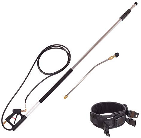 TC TECHNIC Teleskoplanze Teleskopstange Teleskopstiel Teleskop Lanze Arm Teleskopstrahlrohr kompatibel mit Kärcher M22 Hochdrucklanze mit Gürtel Robuste und Langlebige Lanze bis 5,5m