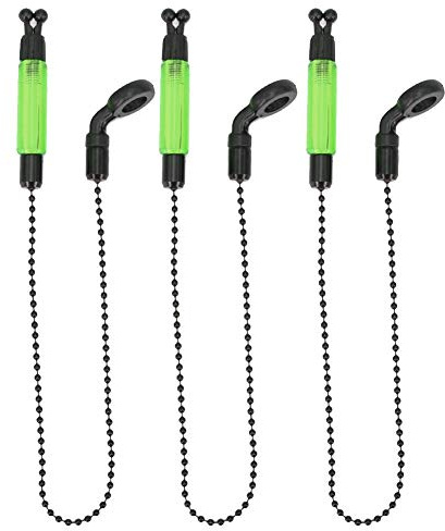 Bite Indicator 3pcs Light Fishing Alarms Portable Bobbins Hangers Alerter Tackle Swinger Carp Practical Accessories Outdoor Rod Illuminated(Green)