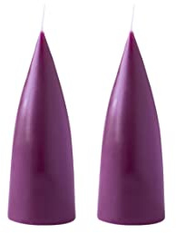 Kunstindustrien® Stumpenkerzen, Hergestellt in Dänemark, 43 Farben verfügbar, Kegel Kerze, Durchgefärbte Stumpenkerze lange Brenndauer von 15 Stunden, Kerzen Deko, 2 Stück, 6,5 x 16cm (Heidekraut)