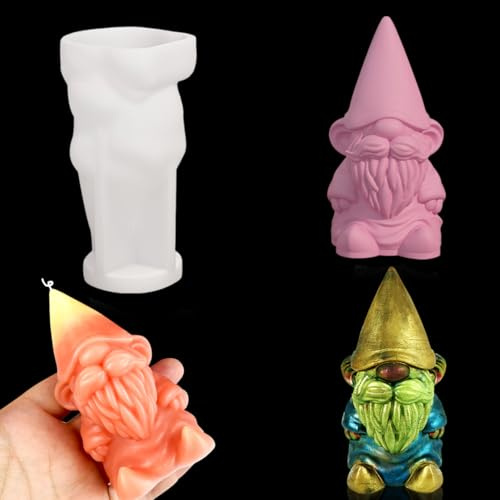HyzaPhix Resin Silikonformen Weihnachten, Weihnachtsmann Gießformen Christmas Kerzenform Silikon Epoxidharz Formen Klein für DIY Ornamente Weihnachten Deko
