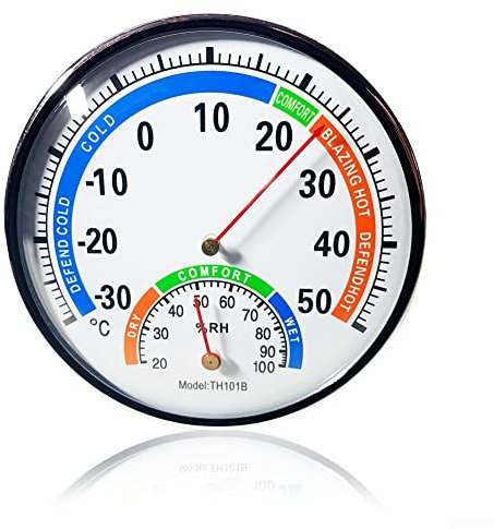 ARMYJY Igrometro Termoigrometro Analogico per Interni ed Esterni, Termometro per Serra Domestica, Nero, Blu, Bianco