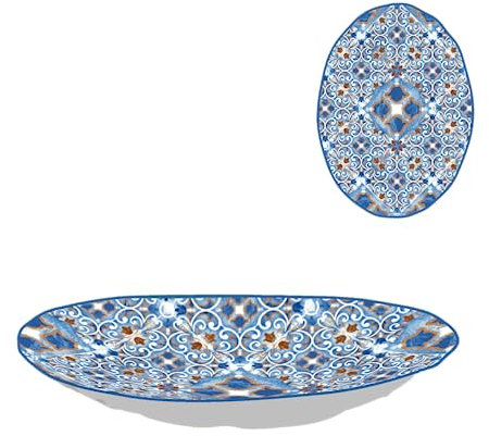 ARCA, Piatto Fondo Ovale in Melamina, Per la Tua Tavola, Design Semplice e Moderno, Collezione Forte dei Marmi, 44x33x6 cm