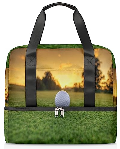 Golfbana boll resa duffelväska för män kvinnor 21 l golf weekendväska våt separat sportväska gym resa weekendväska, mång, 21L, Reseduffel