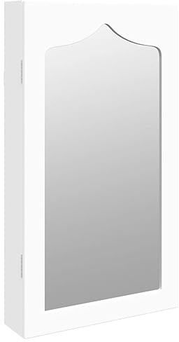 vidaXL Spegelskåp vit väggmonterat 37,5x10x67 cm, speglar, väggspeglar, smyckesspeglar, väggspegel, smyckesspegel, smyckesförvaring, spegelskåp