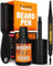 FOLLICLE BOOSTER Kit de coiffage de stylo à barbe pour homme – Noir – Ensemble complet 3 en 1 avec fourchette à 4 pointes brevetée, stylo normal et brosse de coiffage – Imperméable, résistant à la