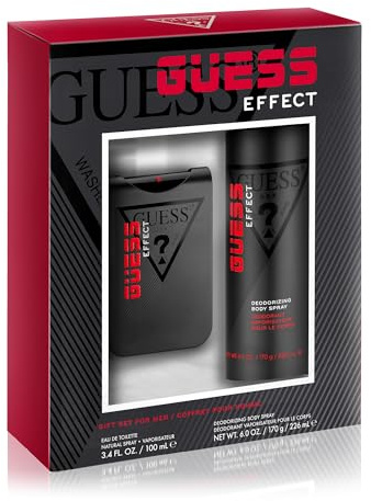 GUESS Effect Grooming Men Eau de Toilette Cologne Spray 3.4 Fl. Oz. & Deodorizing Body Spray 6,0 oz.