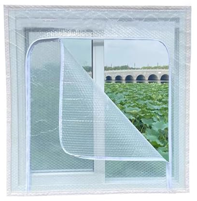 Trousse D'isolation de Fenêtre,Kit d'isolation de Fenêtre,Film D'isolation de Fenêtre À Bulles,Protection Privée Translucide,Isolants Thermiques,pour Maison,Réutilisable (70x100cm)