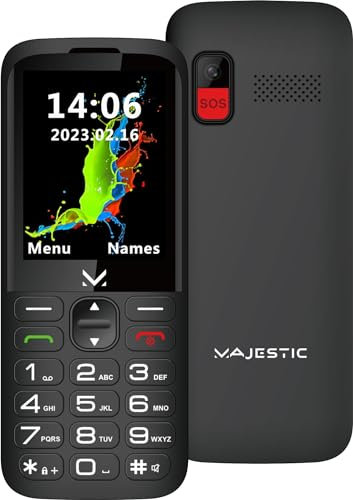 MAJESTIC SILENO 29 – Senior phone DUAL SIM, display 2,8” a colori, Wireless audio, fotocamera, torcia LED, tasto SOS, Base di ricarica, Nero