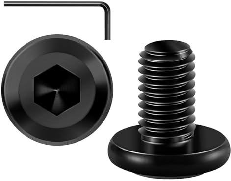 20 Stück M6 x 12 Schrauben, Flachkopfschrauben M6 | Innensechskant Edelstahl A2 V2A Vollgewinde Schwarzes Oxid mit Hex Key