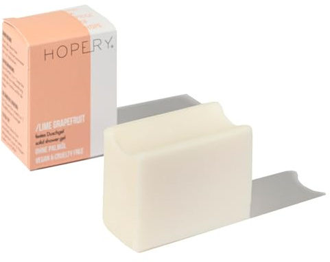 HOPERY festes Duschgel - Shower bar Lime & Grapefruit 70 g | veganes Duschgel ohne Palmöl und ohne Plastikverpackung | spendet direkt 20 Cent für bedrohte Orang-Utans | aus extra mildem Kokostensid