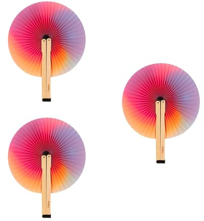 Fisura – Abanico plegable Abanico plegable papel. Abanico pai pai. Abanico boda para invitados. Regalo fiesta o ceremonias. (Degradado, 3 unidades)