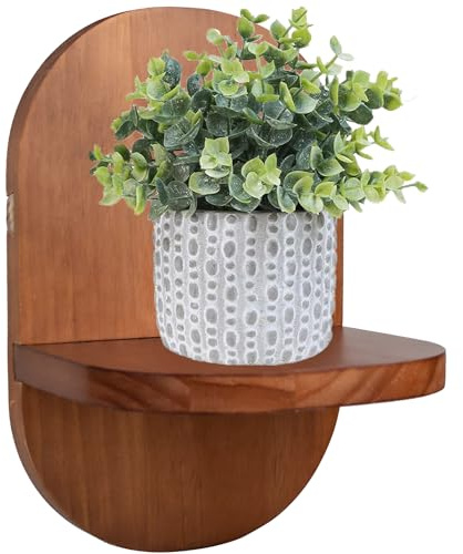 ARTORA Wall Mounted Plant Holder, Wooden Flower Pot Wall Hanging Shelf Black Indoor Outdoor Decorative Floating Shelves Planter Hanger Racks for Wall Bedroom Living Room Porch Balcony Decor (1 Pack)