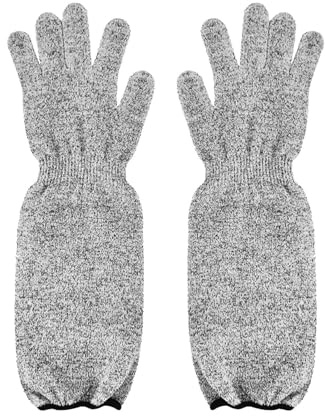 Schnittschutzhandschuhe – 45 X 14,5 Cm Große Schutzhüllen Für Die Landwirtschaft – Multifunktionale, Lange, Schnittfeste Schutzhandschuhe – R-Kochen – Niedliche, Widerstandsfähige Armhandschuhe Für Ga