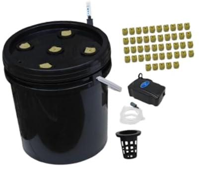 JISADER Dwc Hydroponics Deep Water Culture System Gartensystem Grow Kit Hydroponisches Eimer-Kit