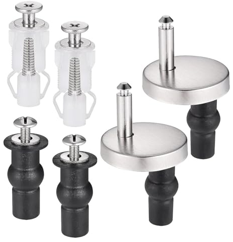 Pack of 6 Toilet Seat Fixings Screws for Toilet Seat, Replacement Parts Toilet Seat Repair Parts Stainless Steel Toilet Seat Screws Accessories Universal Attachment