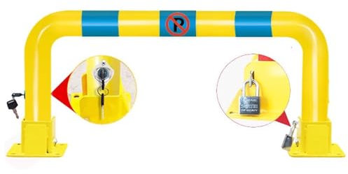 Barriera Parcheggio Lunghezza 100cm Barriera Di Sicurezza per Parcheggio, Doppia Serratura Paracolpi per Parcheggio per Vialetto, Garage Privato, Ripiegabile