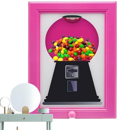Phytress handys Candy Frame, Candy Dispenser Picture Frame Wall Mount, Working Candies Machine Picture Frames, Gumball Machine Jar Photo Wall Mounted Handy Fast Distribution Candies, Nuts, Dog & Cat