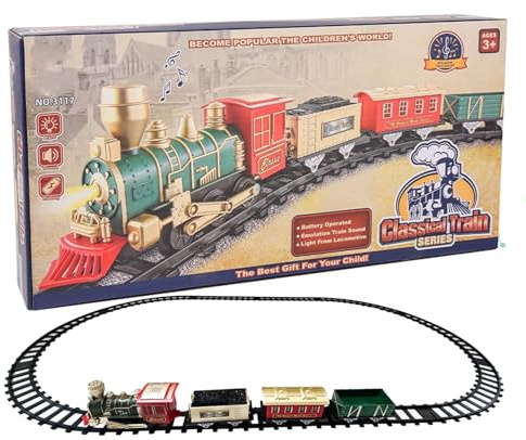 Tren de árbol de Navidad - Juego de Tren eléctrico, Tren de Juguete con Sonidos de luz, decoración navideña Apta para niños, CREA un Ambiente Festivo con Movimiento