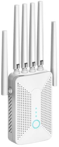 WiFi Extender Booster with 6 High Gain Antennas, WiFi Repeater Signal Booster Covers Up to 6000 Sq.Ft, Supports 64+ Devices, Quick Setup, Eliminate WiFi Dead Zones, for Home & Office