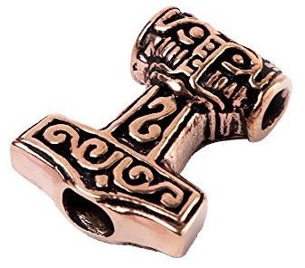 NKlaus Wikinger Haar Bartschmuck THORALF Thorshammer Perle Bronze 7695