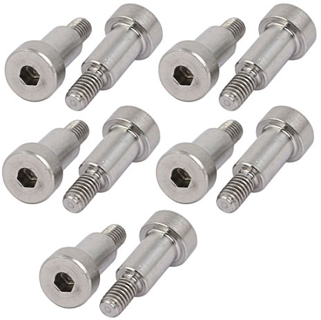 sourcing map 10Stk. 304Edelstahl Sechskant Schulter Bolzen 6mm Schulter Durchm. 10mm Länge M4 de