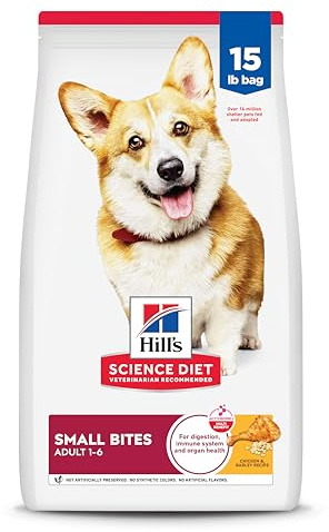 Hill's Science Diet Adult 1-6 Small Bites Dry Dog Food, Chicken & Barley, 15 lb. Bag