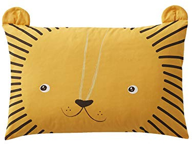 VERTBAUDET Öko-Tex® Baby-Kissenbezug Mein kleiner Löwe, kamelfarben, 40 x 60 cm