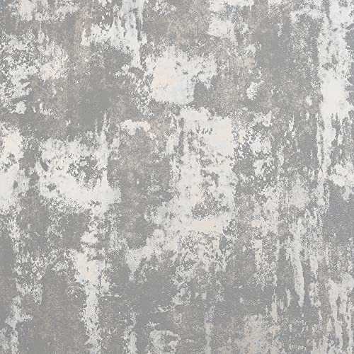 Arthouse Stone Textures Charcoal Grey & Rose Gold Tones Wallpaper for Living Spaces & Feature Walls, Kitchen Bedroom Hallway Dining Wallpaper 10.05m x 0.53m Roll, Subtle Metallic Highlights 902109