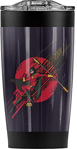 Logovision Batman Unlimited Red Robin Stainless Steel Tumbler 20 oz Coffee Travel Mug/Cup, Vacuum Insulated & Double Wall with Leakproof Sliding Lid | Great for Hot Drinks and Cold Beverages
