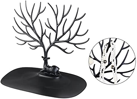 Portagioie Con Supporto Per Albero In Corno Porta Collana Albero Nero Deposito Di Gioielli A Forma Di Albero utilizzato per Orecchini, Bracciali, Collane, Anelli, Vassoi Per Esposizione Di Gioielli