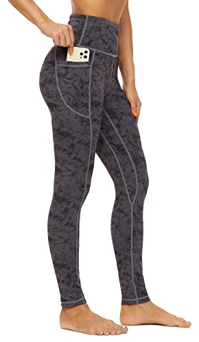 AMYTIS Sport Leggings Damen High Waist Yogahose mit Taschen Lang Sporthose Blickdicht Leggins Fitness Sportleggins