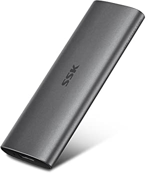SSK 128GB Externe SSD Festplatte, Portable SSD bis zu 550 MB/s Schnelle External SSD USB 3.2 Gen2 USB C SSD für iPhone 15/Pro, Windows, Mac, Android Mit LED-Licht, Trim, SMART Unterstützt