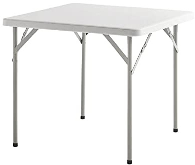 PAPILLON Mesa Plegable Cuadrada Multifuncional, Portatil, Resistente,Multiusos 86x86x74 cm. Color Blanco