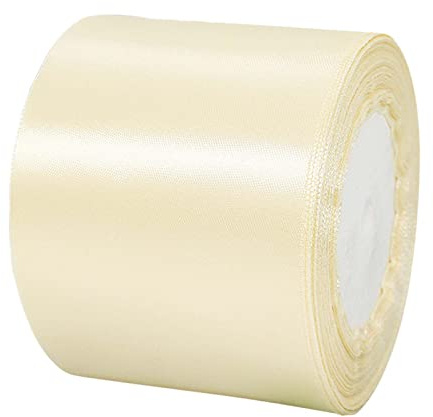 POPOYU Satinband Cremeweiss Breit,Cremeweiss Satin Schleife Groß,Satinband 8cm Breit,Baumwoll SchleifeBreit,Schleifenband xxl für Verpacken von Geschenken Ostern Weihnachten Hochzeit Dekorieren Aut