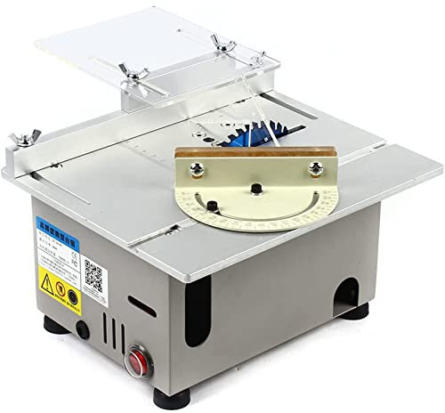 HSRG Mini Sierra De Mesa, Sierra Circular para Metal De Banco Multifuncional De 96 W, Ajustable De 0 a 45 °, Velocidad De 9000 RPM, Espesor De Corte De 26 a 29 Mm, para Corte De Plástico Y Madera