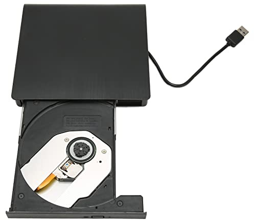 Lazmin112 Lecteur de DVD Externe, Graveur de DVD Externe USB3.0, Lecteur de DVD Externe Ultra Fin avec Adaptateur USB C, pour Ordinateurs de Bureau Portables, pour Win XP 7 8 10 Vista OS X