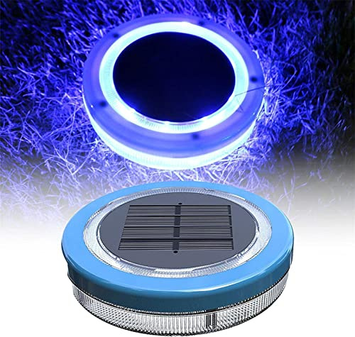 Yeehliny LED Poolbeleuchtung, IP68 Pool Beleuchtungen Unterwasser Pool, Solar Wasser Schwimmende Lampen Poollampe Solarlampe für außen Garten Rasen Teich Pool Brunnen Aquarium (2er(Blau))