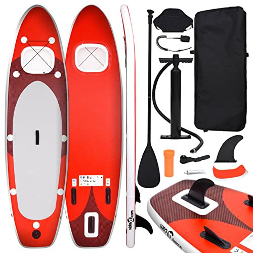 ZEYUAN SUP-Board-Set Aufblasbar Rot 330x76x10 cm, Stand Up Paddling Board, Sup Zubehör, Sup Sitz, Paddel Sup, Aufblasbare Boards, Paddleboard